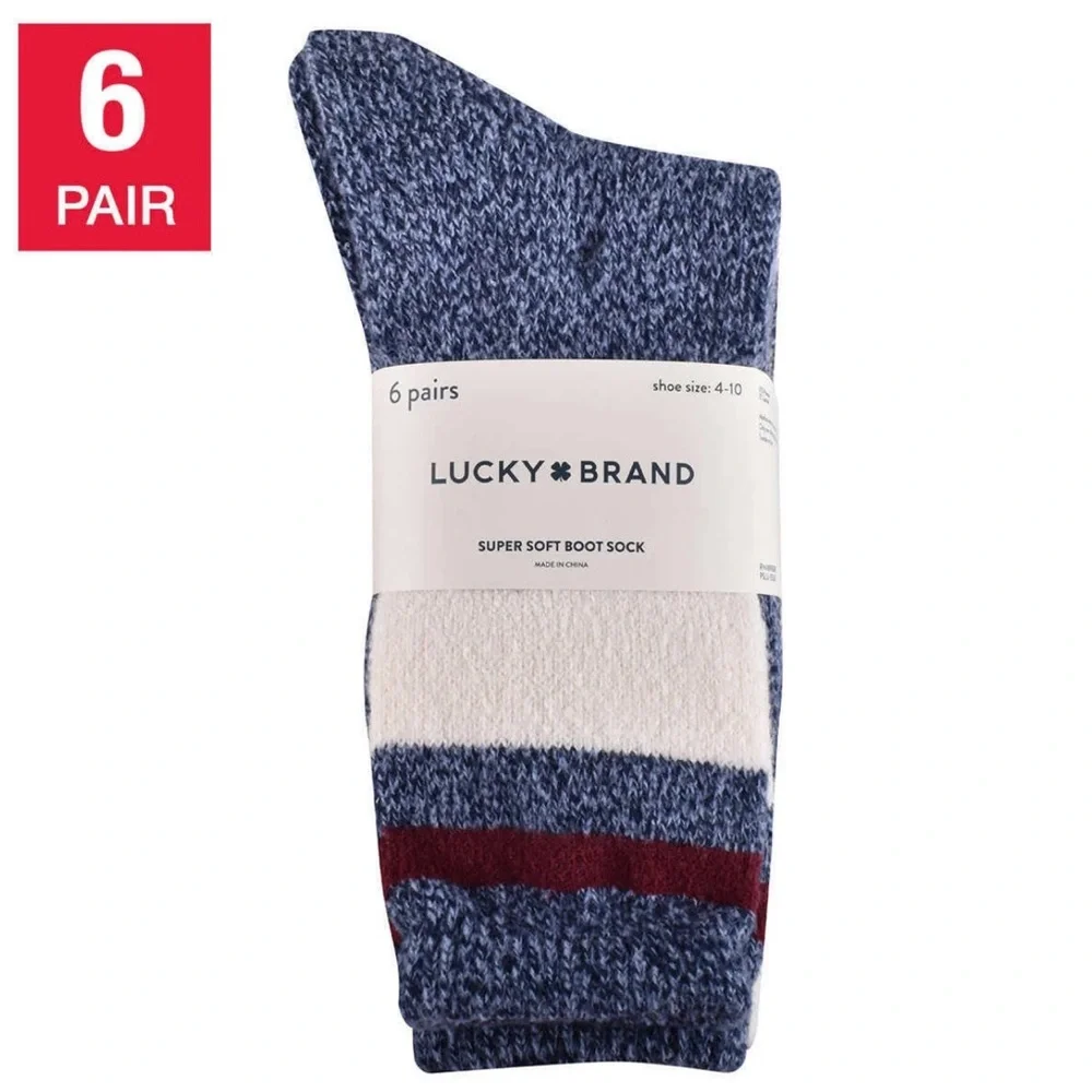 Lucky Brand Ladies Boot Socks Soft  6-pairs Sz 5-10*